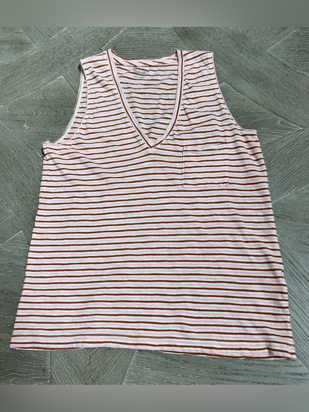 Madewell Striped V-Neck Tank Top